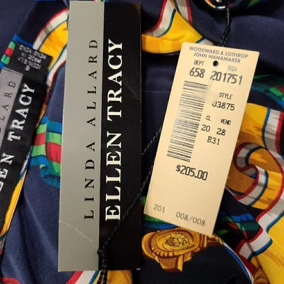 Vintage 100% Silk Equestrian Derby Novelty Print Top Scarf Set Navy Blue 8 - Picture 12 of 14